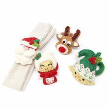  Hand Felted Christmas Napkin Rings, Set of Four - Global Groove (T) - World Community Exchange