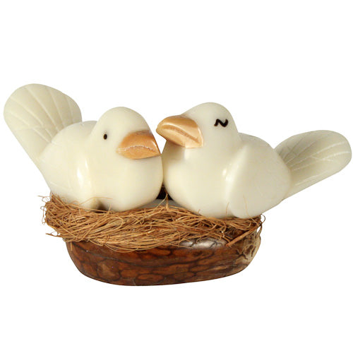 Nesting Doves in a Nest Tagua Nut Figurine