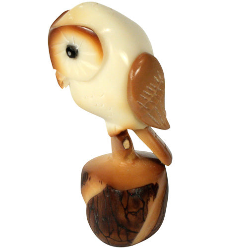 Tawny Owl Tagua Nut Figurine