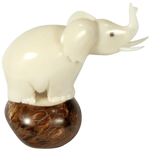 Large Elephant Tagua Nut Figurine