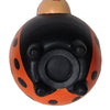 <center>Bottom of Orange Ladybug Bank, crafted by Artisans in Peru </br> Measures 5” high x 4 3/8” wide x 5” deep</center> 