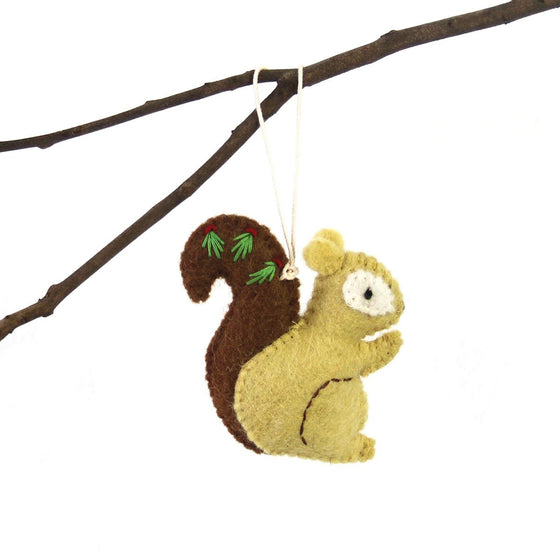 Hand Felted Christmas Ornament: Squirrel - Global Groove (H) - World Community Exchange