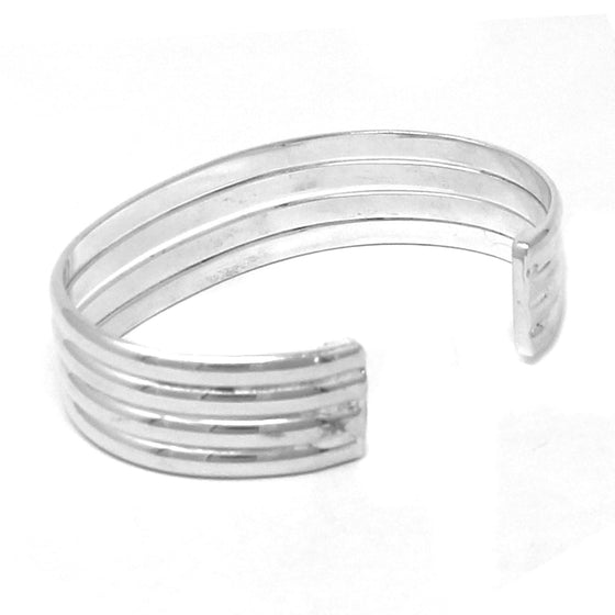 Alpaca Silver Overlay Cuff Bracelet - Four Bar Design - World Community Exchange