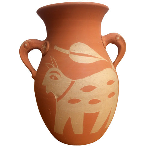Terracotta Mithila Vase w/ Handles