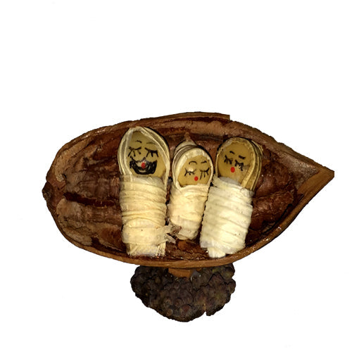 Miniature Nativity w/ Seed Pod