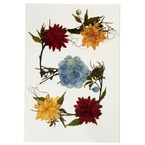 <center>Flower Collage - Handmade Floral Greeting Card</br>Made by Woman Artisans in El Salvador</br>Designed by Children of Balashram in India </br>Measures: 6-7/8 in. tall x 4-3/4 in wide</center>
