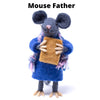 Family of Mice Handmade Fel Collectibles, Set of Five