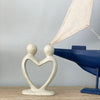Handcrafted Soapstone Lover's Heart Sculpture in White - Smolart