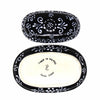 Encantada Handmade Pottery Butter Dish, Black & White