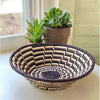 Woven Sisal Basket, Feathered Monochrome Pattern - World Community Exchange