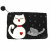Hand Crafted Felt: White Cat Pouch - World Community Exchange