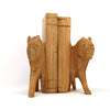 Carved Wood Lion Book Ends, Set of 2