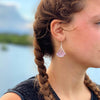 Pink Clam Shell Fan Drop Earrings - World Community Exchange
