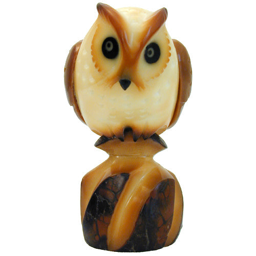 Horned Owl Tagua Nut Figurine