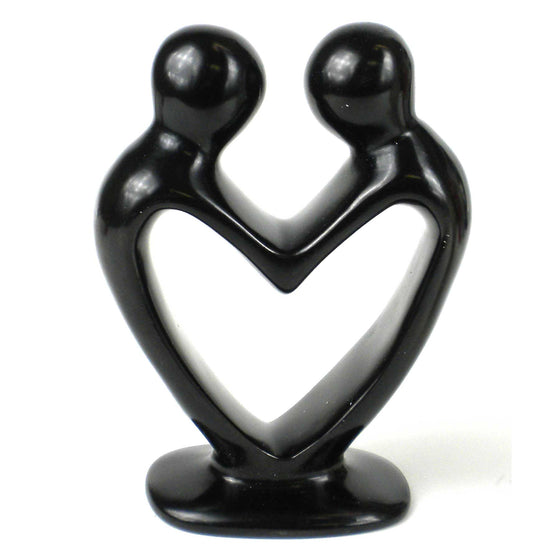 Soapstone Lovers Heart Black - 6 Inch - World Community Exchange