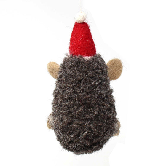 Hand Felted Christmas Ornament: Hedgehog - Global Groove (H) - World Community Exchange