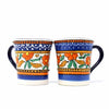 Flared Coffee Cups - Orange and Blue, Set of Two - Encantada