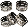 <center>3-in-1 Black and White Caña Flecha Bracelets</br>Crafted by Artisans in Colombia</br>Measure 1-1/4” wide with variable diameter</center>