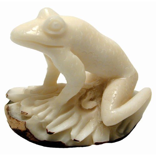 Tree Frog in Relief Tagua Figurine