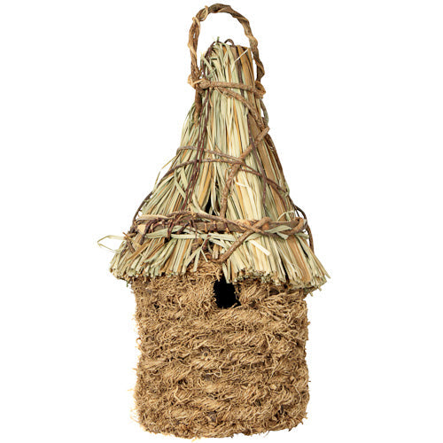 Vetiver Bird House with Straw Roof
