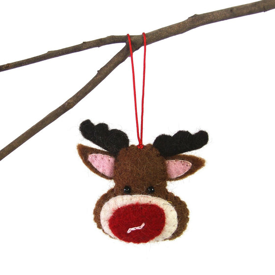 Hand Felted Christmas Ornament: Rudolph - Global Groove (H)