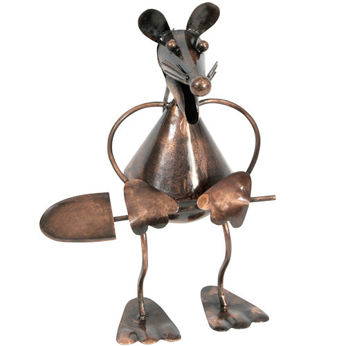 Metal Mouse Sculpture w/ Shovel