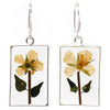 Pressed Yellow Flower Rectangle Dangle Earrings - World Community Exchange