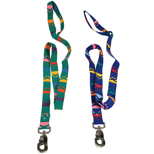 <center> Green Paw and Blue Paw Handwoven Cotton Dog Leashes</br>Crafted by Artisans in Guatemala</br> Measure 1” wide with a 48” length</center>