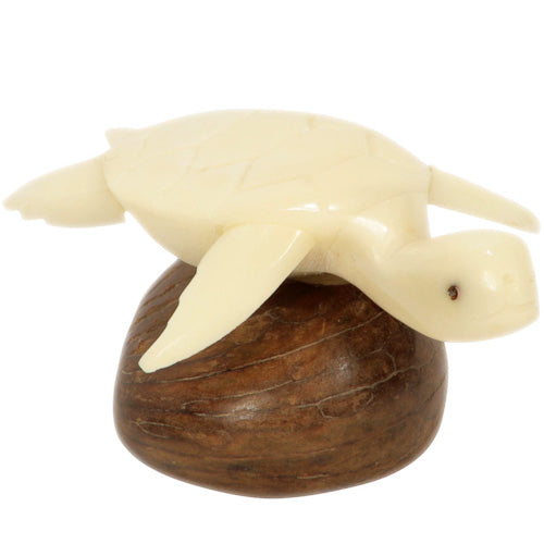 Natural Sea Turtle Tagua Nut Figurine