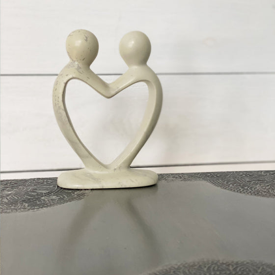 Soapstone Lovers Heart Natural - 6 Inch - World Community Exchange