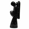 Soapstone Angel Sculpture - Black Finish with Etch Design - World Community Exchange