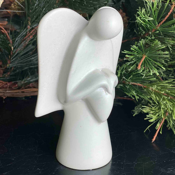 Angel Soapstone Sculpture Holding Heart