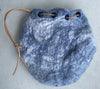 Blue and White Wet Felt Pouch