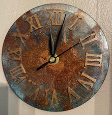  Bronze/Teal Roman Numeral 6" clock