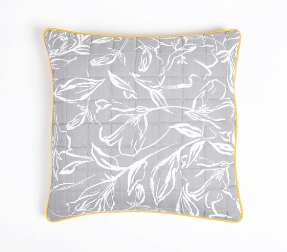Floral Printed & Quilted Cushion Cover