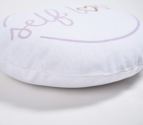 Printed Cotton Typographic Round Cushion Cover