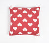 Knitted Cotton Hearts Red Cushion Cover