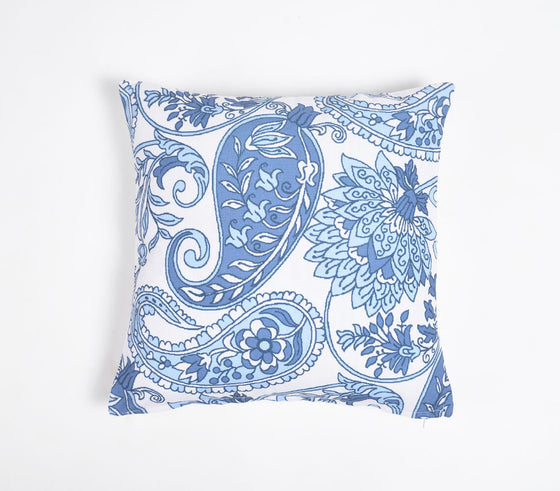 Digital Printed Cotton Floral-Paisley Cushion Cover
