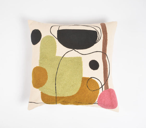Abstract Modern Embroidered Cushion Cover