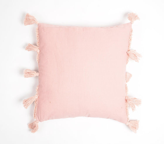 Pastel Cresent Tufted & Tasseled Cushion Cover