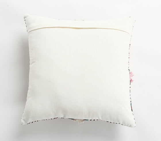 Geometric Pattern Textured Cotton Cushion Cover