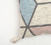 Colorblock Cotton Cushion Cover With Tassels