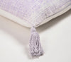 Pastel Lilac Lumbar Cushion Cover With Tassels