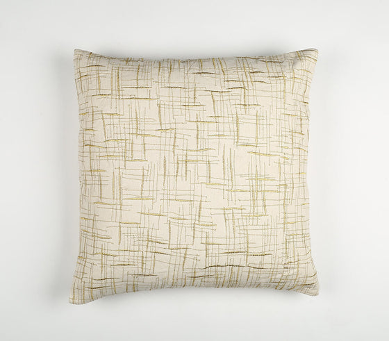 Abstract Embroidered Cotton Cushion Cover