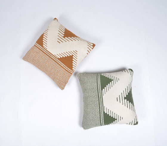 Geometric Patterned Cotton Cushion Cover