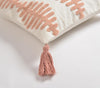 Coral Embroidered Tasseled Cushion Cover