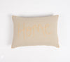 Embroidered Light Brown Cotton Lumbar Cushion cover