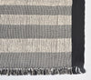 Handwoven Cotton Monochrome Block-Striped Throw with Tassels