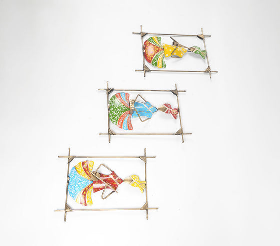 Folk Musicians Multicolor Wall Art Frames (Set of 3)