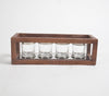 Classic Five Glass Tea Light Holders with Wooden Frame